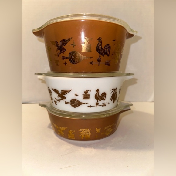 Vintage Early American Pyrex 6PC set - Picture 1 of 8